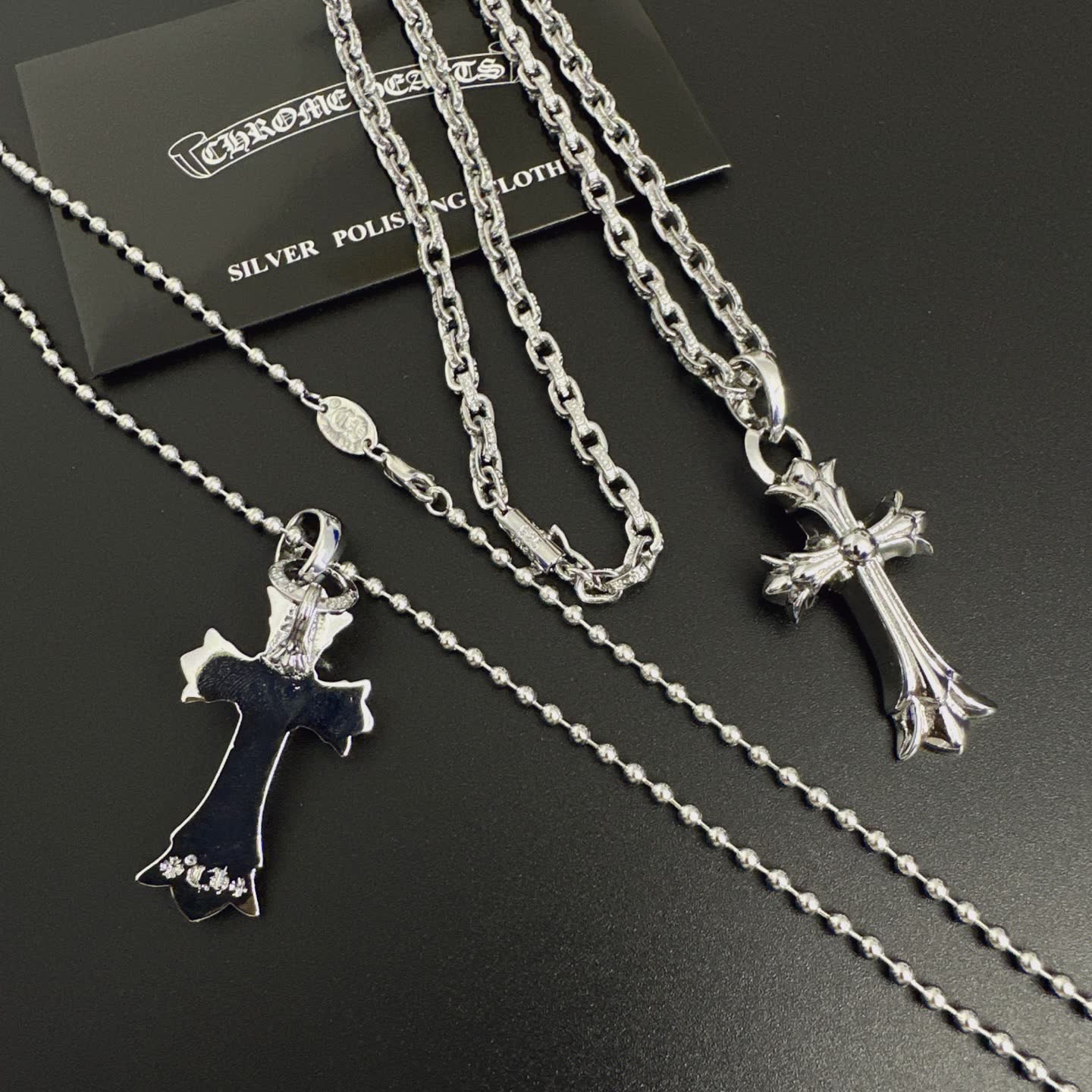 Chrome Hearts Silver Cross Pendant Necklace